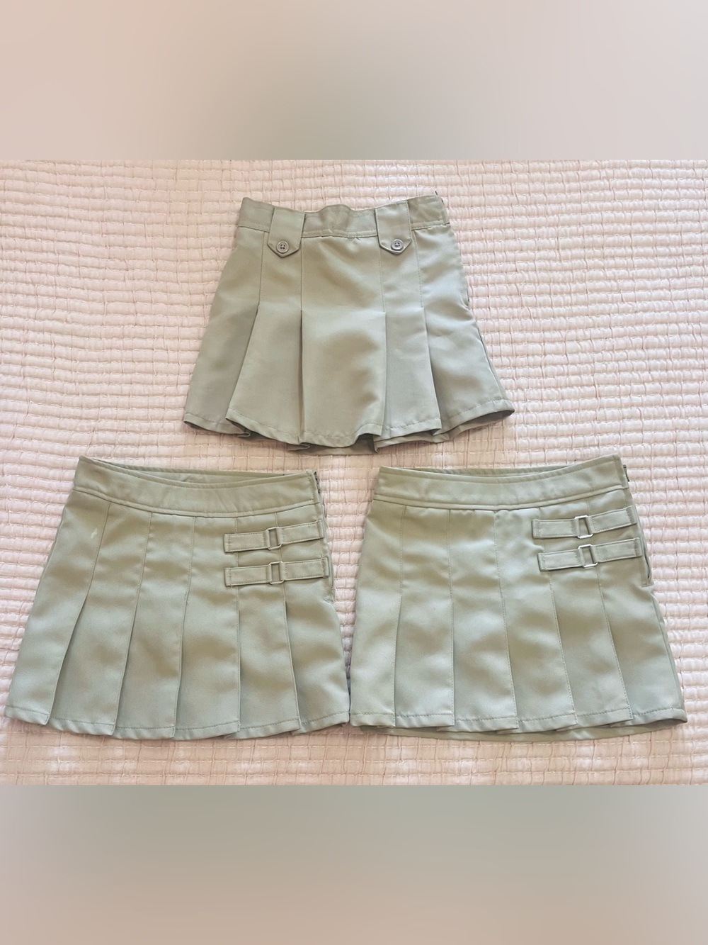 Lot 3 French Toast Izod Skirt Girls Adj Waist School Uniform Skort khaki size 5